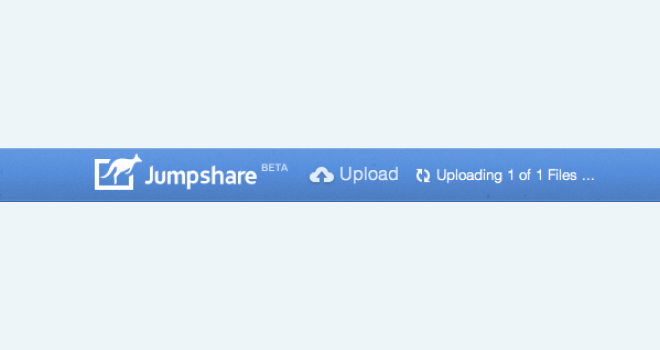 First Small Iteration Of Jumpshare, “New” Button Removed