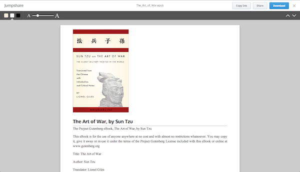 Jumpshare ebook reader white