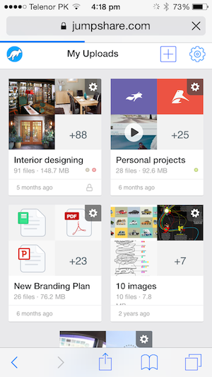 Upload from mobile web