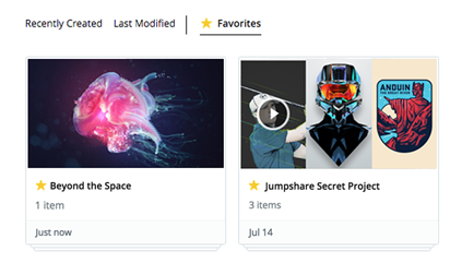 Favorites in dashboard