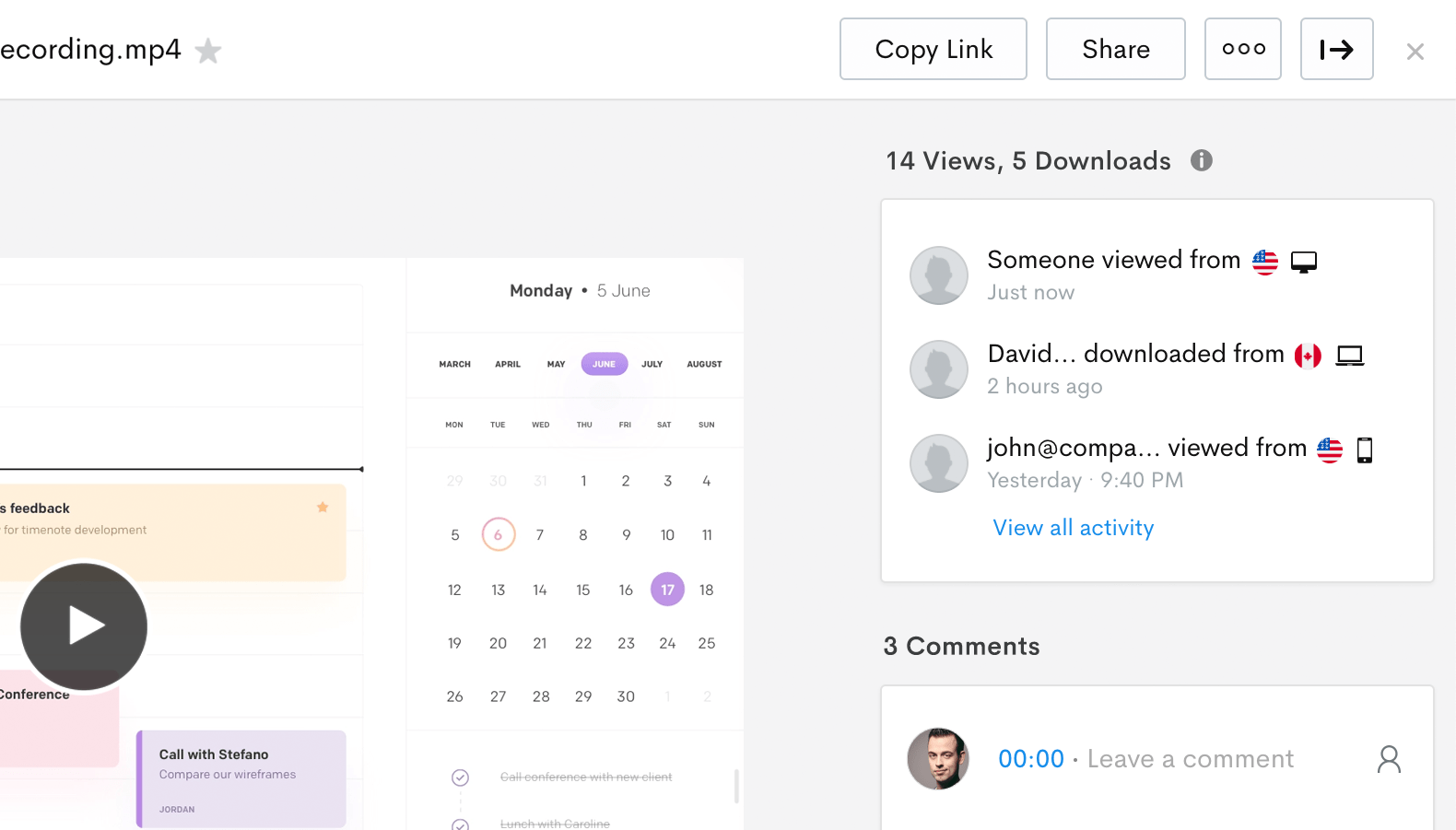 File Viewer Gets Time Stamped & Guest Comments with Meaningful Analytics