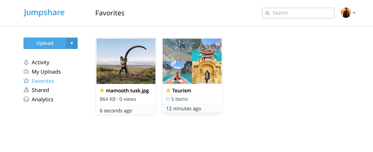 New in Jumpshare: Favorites moves to sidebar, bigger custom logos, and more