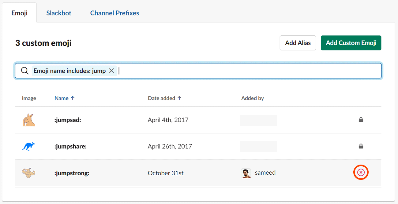 How to delete custom Slack emoji