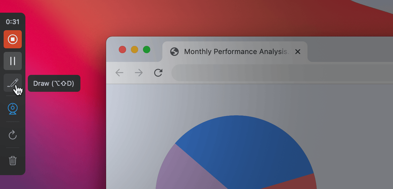 Screen Recording hotkey shown in tooltip