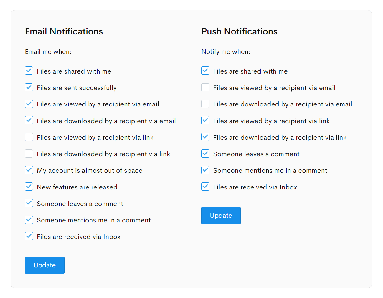 Customize Jumpshare push notifications