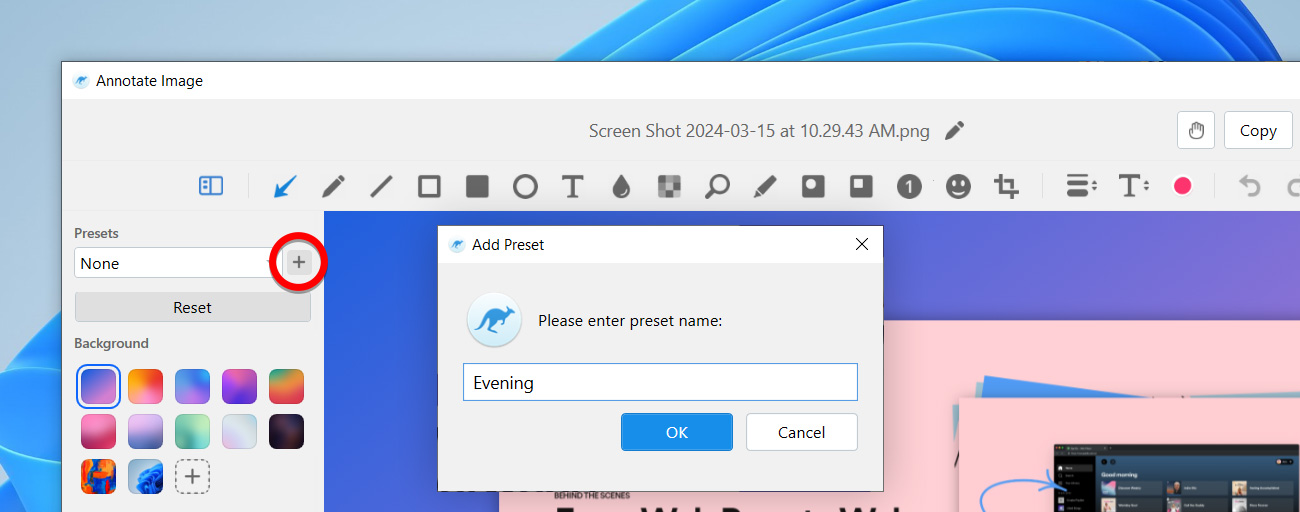 Save Preset