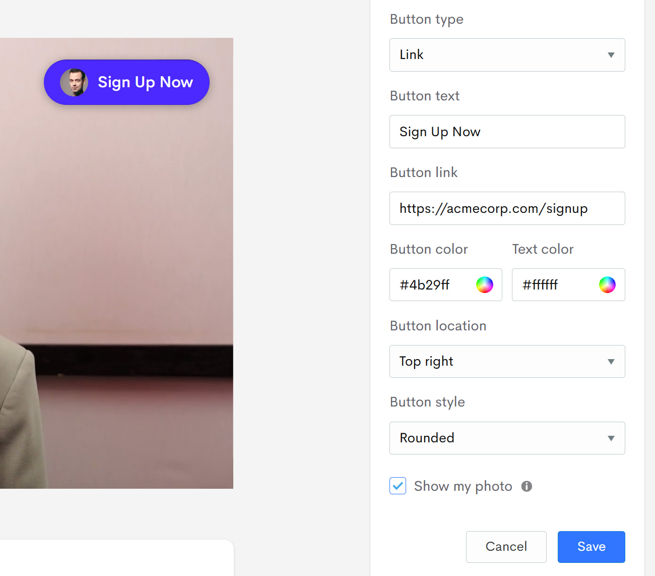 Customize CTA button