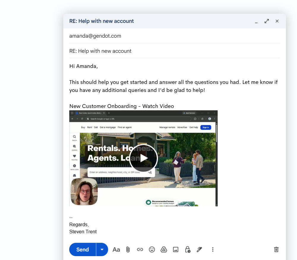 Embed video thumbnail in emails