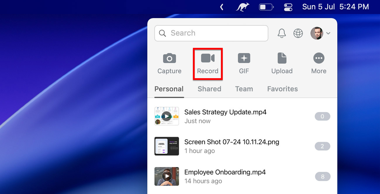 Launch Jumpshare on Mac