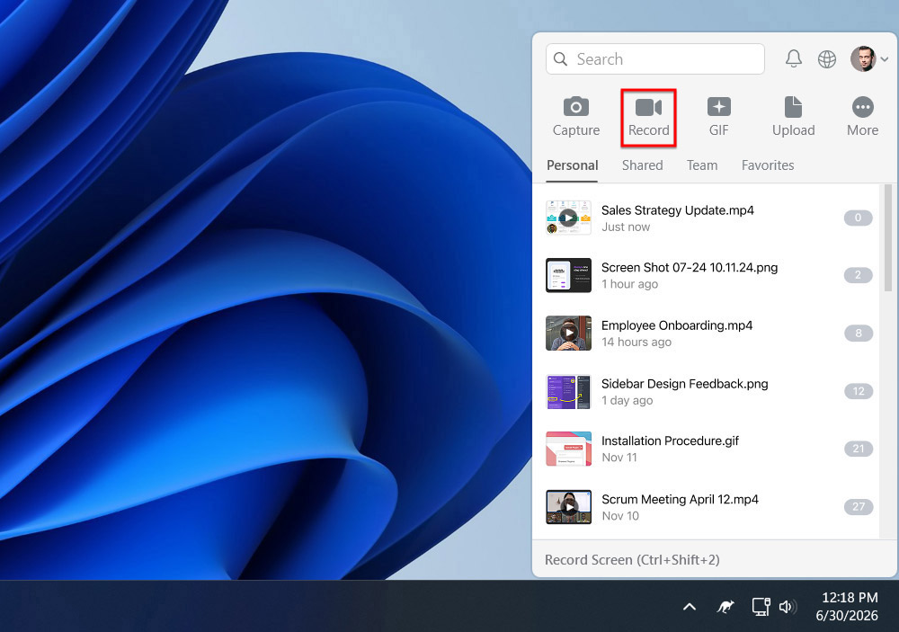 Launch Jumpshare Screen Recorder