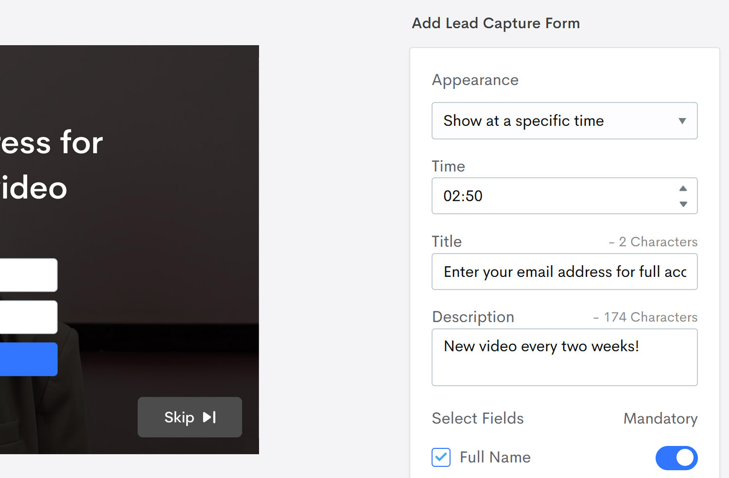 Lead form description