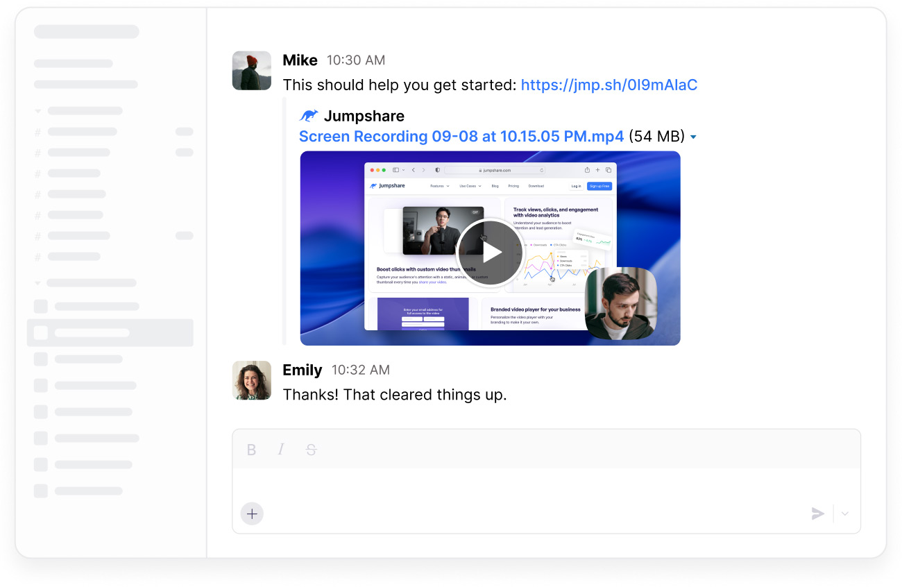 Sharing through Slack