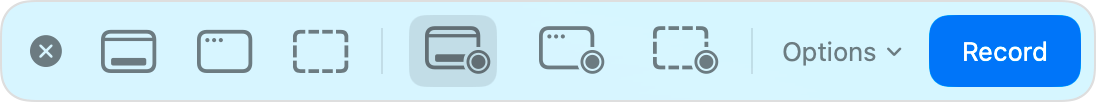 macOS screen recording bar